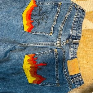 Pull & Bear denim hand painted jeans